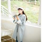 Detachable Hood Snap Button Trench Coat