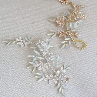 Wedding Rhinestone Branches Headpiece / Earring
