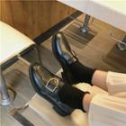 Faux Leather Buckled Shoes