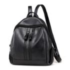 Faux-leather Backpack Black - One Size