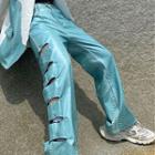 Wide-leg Cutout Snake Print Pants