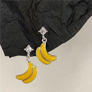 Rhinestone Alloy Banana Dangle Earring 1 Pair - One Size