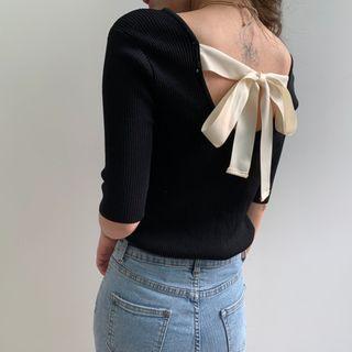 Short-sleeve Tie Back Top
