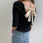 Short-sleeve Tie Back Top