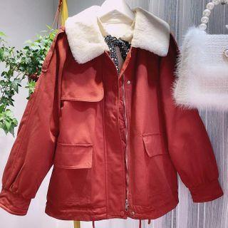 Fluffy Trim Zip Jacket