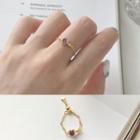 Gemstone Ring K350 - Purple & Gold - One Size