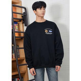 Embroidered Printed Back Sweatshirt