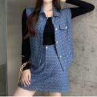 Pattern Denim Vest / Pattern Denim Skirt