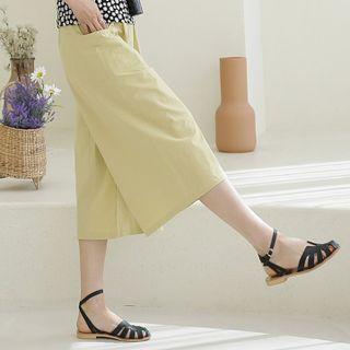 Pocket-detail Wide-leg Cropped Pants