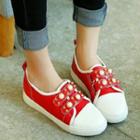 Embellished Adhesive Strap Sneakers