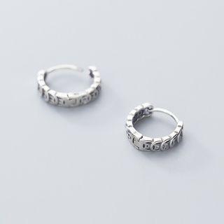 925 Sterling Silver Hoop Earring S925 - 1 Pair - As Shown In Figure - One Size