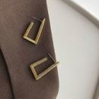 Rhinestone Geometric Hoop Earring 1 Pair - As Shown In Figure - One Size