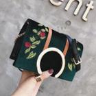 Hoop Accent Embroidered Crossbody Bag