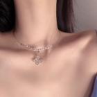Faux Pearl Butterfly Chained Earring / Choker