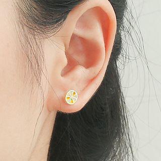 Non-matching 925 Sterling Silver Lemon Earring 1 Pair - Earrings - Lemon - One Size