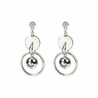 Metal Ball Hoop Dangle Earring