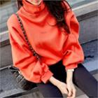 High-neck Layered Loose-fit Pullover
