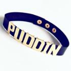 Lettering Alloy Faux Leather Choker