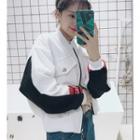 Panel Corduroy Baseball Jacket