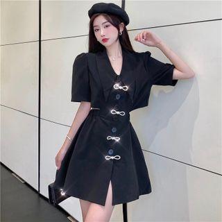 Short-sleeve Blazer A-line Dress