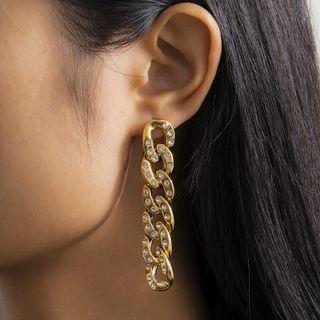 Rhinestone Chain Link Drop Earring
