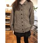 Pocket-detail Cable-knit Cardigan