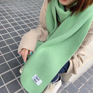 Long Solid Color Knitted Scarf