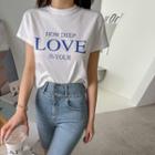 Love Letter Print Crop T-shirt