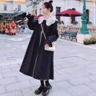Single Breasted Lace Collar Trench Coat