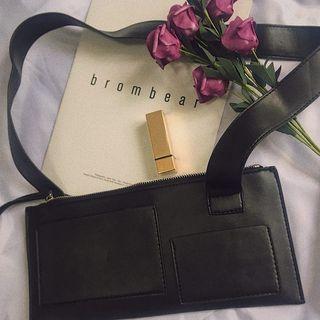 Plain Faux Leather Shoulder Bag Black - One Size