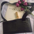 Plain Faux Leather Shoulder Bag Black - One Size