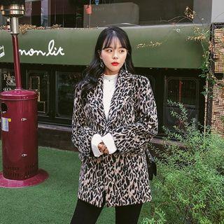 Double-breasted Leopard Jacket One Size