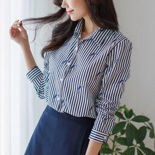 Parrot-pattern Stripe Shirt