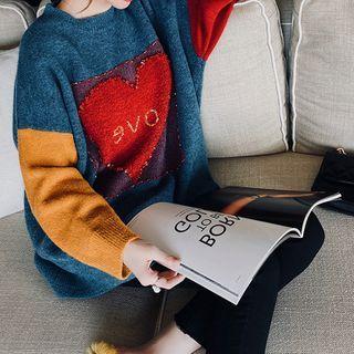 Heart Sweater Blue - One Size