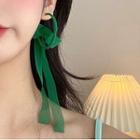 Ribbon Hoop Earring 1 Pair - Green - One Size
