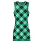 Argyle Knit Mini Sheath Tank Dress
