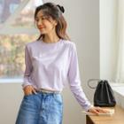 Pastel Long-sleeve Textured T-shirt