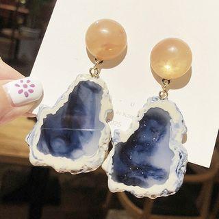 Marble Print Dangle Earring 1 Pair - One Size