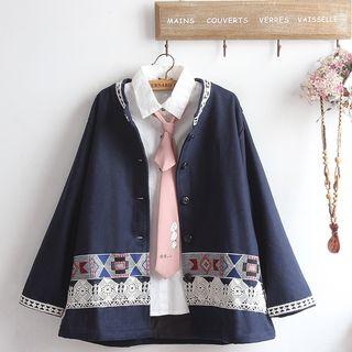 Embroidered Buttoned Jacket / Shirt / Set