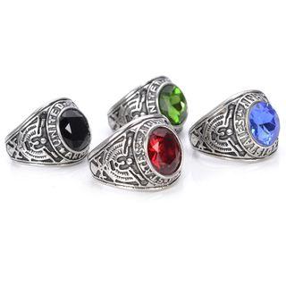 Stainless Steel Faux Crystal Ring