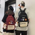 Two-tone Nylon Backpack / Bag Charm / Brooch / Set