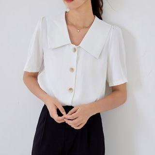 Short-sleeve Collar Chiffon Blouse