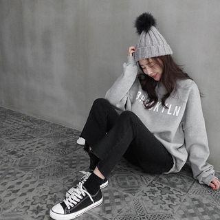 Brookyln Letter Oversized Sweatshirt