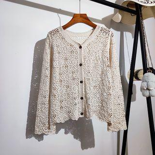 Cut-out Crochet Cardigan