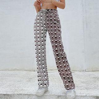 Floral Print High Waist Pants