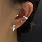 Rhinestone Bow Hoop Earring / Cuff Earring