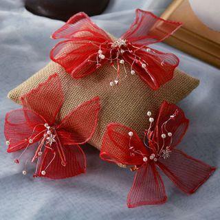 Wedding Mesh Bow Hair Clip