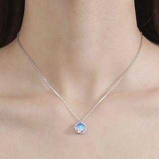 Mermaid Tail Faux Crystal Pendant Sterling Silver Necklace / Bracelet / Set