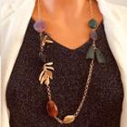 Acrylic Stone Necklace Mixed Color - One Size