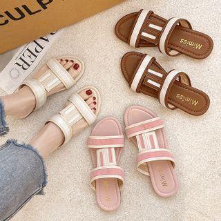 Two Tone Slide Sandals